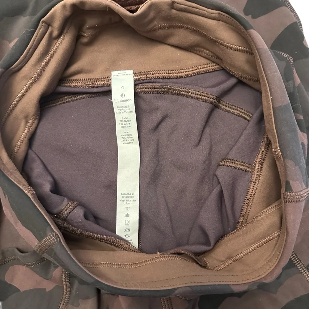 Lululemon Invigorate High-Rise Tight Leggings Heritage Camo Brown Women’s 4 25” - Picture 3 of 11